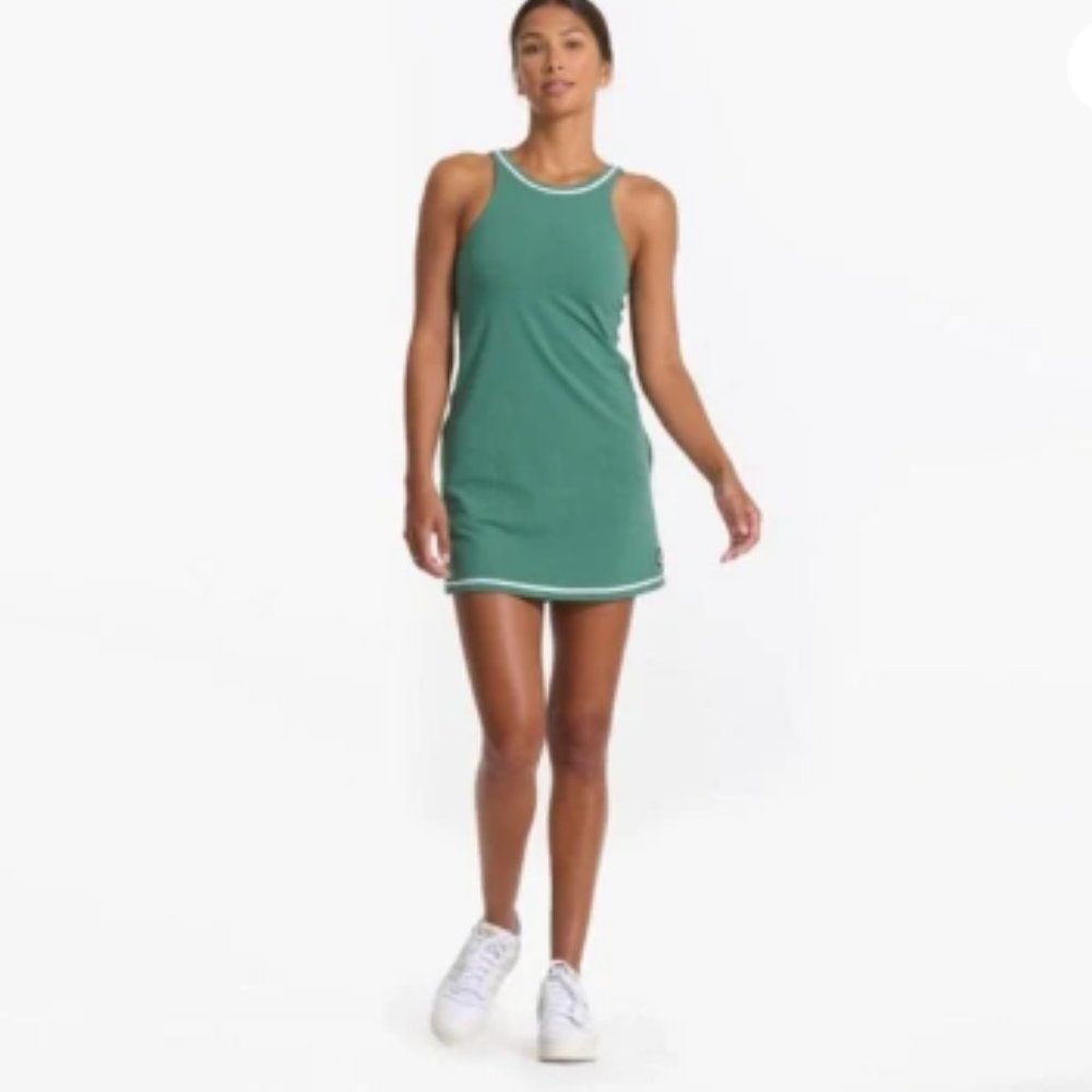 Vuori Volley Dress, Never Worn, Size Small, Green and White